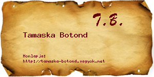 Tamaska Botond névjegykártya