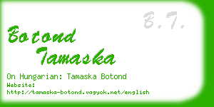 botond tamaska business card